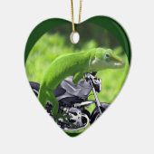Green Hawaiian Gecko Rider Ornament (Links)