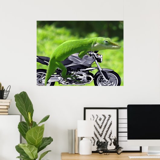 Green Hawaiian Gecko Rider Poster (Heimbüro)