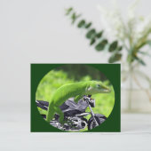 Green Hawaiian Gecko Rider Postkarte (Stehend Vorderseite)