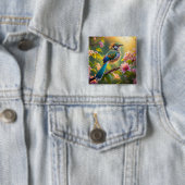 Green Headed Aquamarin Winged Fantasy Bird Button (Beispiel)