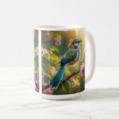 Green Headed Aquamarin Winged Fantasy Bird Kaffeetasse (VorderseiteRechts)
