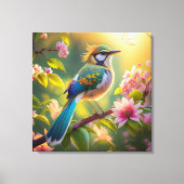 Green Headed Aquamarin Winged Fantasy Bird Leinwanddruck (Vorderseite)