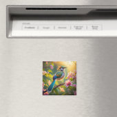 Green Headed Aquamarin Winged Fantasy Bird Magnet (In Situ (Geschirrspüler))