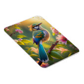 Green Headed Aquamarin Winged Fantasy Bird Magnet (Rechte Seite)