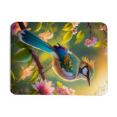 Green Headed Aquamarin Winged Fantasy Bird Magnet (Horizontal)