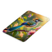 Green Headed Aquamarin Winged Fantasy Bird Magnet (Linke Seite)