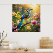 Green Headed Aquamarin Winged Fantasy Bird Poster (Küche)