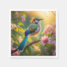 Green Headed Aquamarin Winged Fantasy Bird
