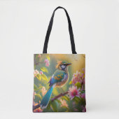 Green Headed Aquamarin Winged Fantasy Bird Tasche (Vorderseite)