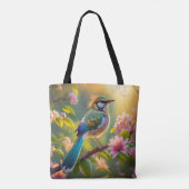 Green Headed Aquamarin Winged Fantasy Bird Tasche (Rückseite)