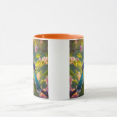 Green Headed Aquamarin Winged Fantasy Bird Tasse (Zentrum)