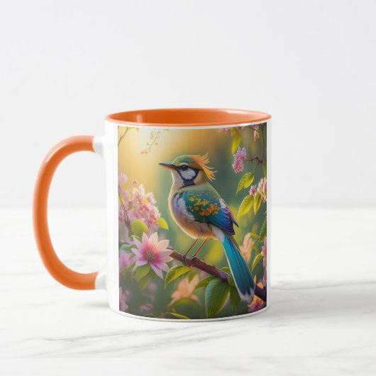Green Headed Aquamarin Winged Fantasy Bird Tasse (Links)