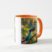Green Headed Aquamarin Winged Fantasy Bird Tasse (VorderseiteRechts)