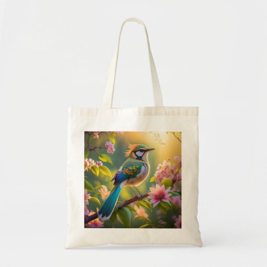 Green Headed Aquamarin Winged Fantasy Bird Tragetasche (Vorne)
