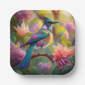Green Headed Jay Fantasy Bird Pappteller (Vorderseite)