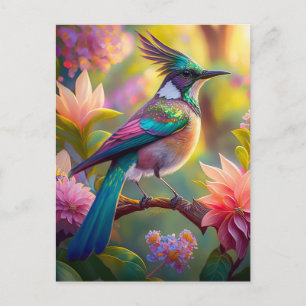Green Headed Jay Fantasy Bird Postkarte