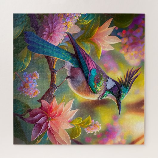 Green Headed Jay Fantasy Bird Puzzle (Horizontal)