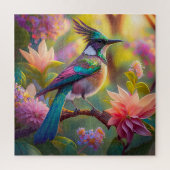 Green Headed Jay Fantasy Bird Puzzle (Vertikal)