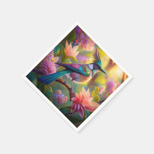 Green Headed Jay Fantasy Bird Serviette (Ecke)