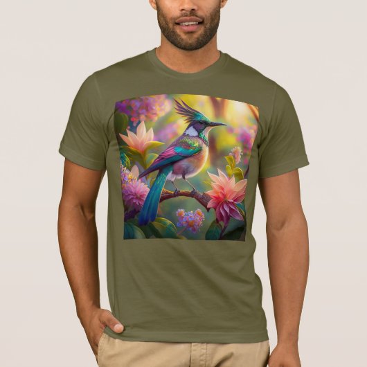 Green Headed Jay Fantasy Bird T-Shirt (Vorderseite)