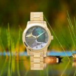 Green Headed Mallard Duck Foto Armbanduhr<br><div class="desc">Stilvolle Armbanduhr mit schwarzen Ziffern,  die das Foto der grünen Kopfhaut,  männliche Mallard Duck,  zeigt. Wählen Sie Ihre Uhr aus verschiedenen Stilen.</div>