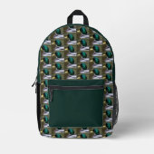 Green Headed Mallard Duck Muster Bedruckter Rucksack (Vorderseite)
