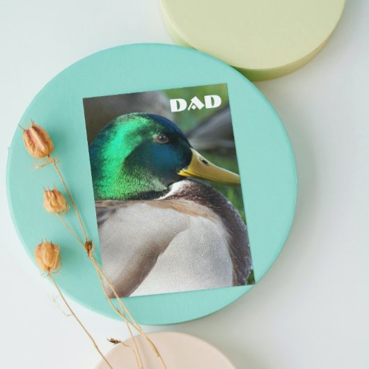 Green Headed Mallard Duck Vatertag Card Karte