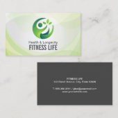 Green Health Modern Logo | Fitness Ernährung Visitenkarte (Vorne/Hinten)