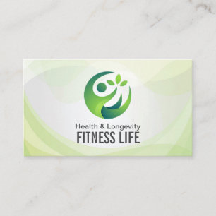 Green Health Modern Logo Fitness Ernährung Visitenkarte