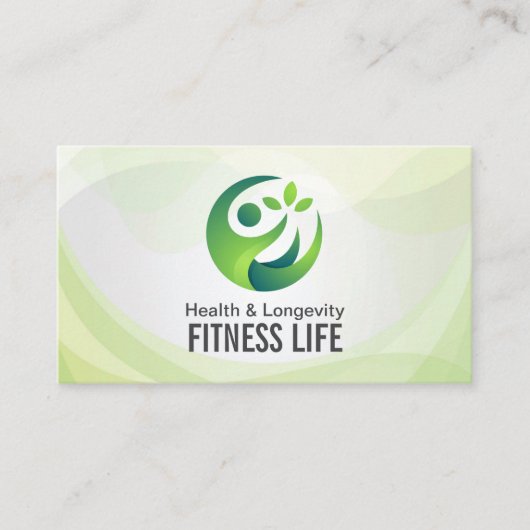 Green Health Modern Logo | Fitness Ernährung Visitenkarte (Vorderseite)
