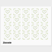 Green Heart Blätter Shabby Chic Greenerity Wedding Quadratischer Aufkleber (Blatt)