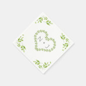 Green Heart Blätter Shabby Chic Greenerity Wedding Serviette (Ecke)