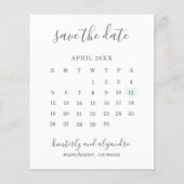 Green Heart Calender Budget Hochzeit speichern das (Vorderseite)