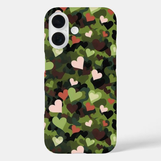 Green Heart Camouflage Case-Mate iPhone Hülle (Rückseite)