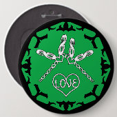 Green Heart Chakra "Liebe" Dragonfly Design Button (Vorne & Hinten)