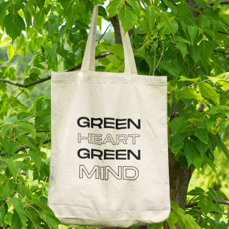 Green Heart Green Mind Öko Friendly Statement Gesc Tragetasche