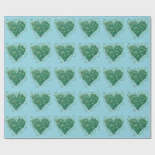 Green Heart Inside Geschenkpapier