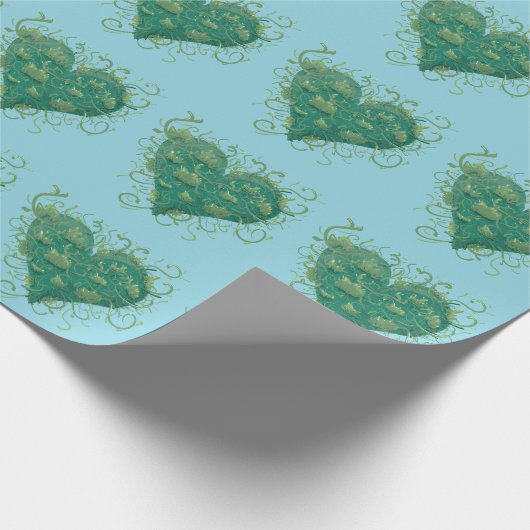 Green Heart Inside Geschenkpapier (Ecke)