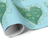 Green Heart Inside Geschenkpapier (Rolleneckpunkt)