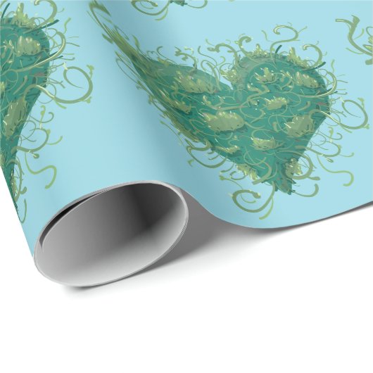 Green Heart Inside Geschenkpapier (Rolleneckpunkt)