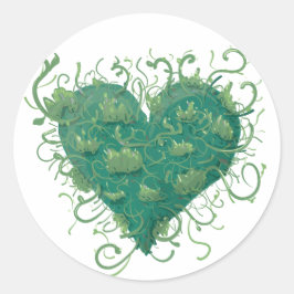 Green Heart Inside Runder Aufkleber