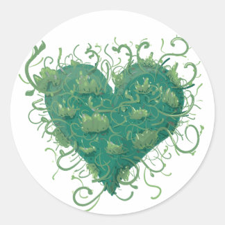 Green Heart Inside Runder Aufkleber