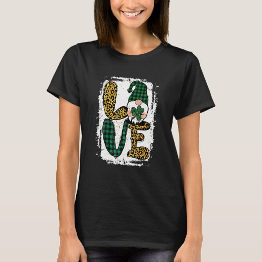 Green Heart Love Shamrock Irish Leprechaun St Patr T-Shirt (Vorderseite)