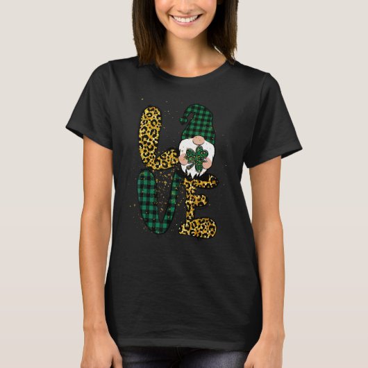 Green Heart Love Shamrock Irish Leprechaun St Patr T-Shirt (Vorderseite)