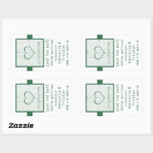 Green Heart Math Graph Save the Date Stickers (Blatt)