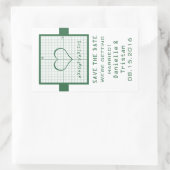 Green Heart Math Graph Save the Date Stickers (Tasche)