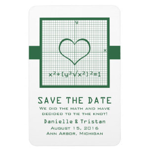 Green Heart Math Graph Speichern Sie das Date Magn Magnet