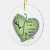Green Heart ObGyn Nurse Keramik Ornament (Links)