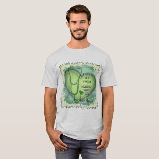 Green Heart RN Registered Nurse T-Shirt (Vorne ganz)