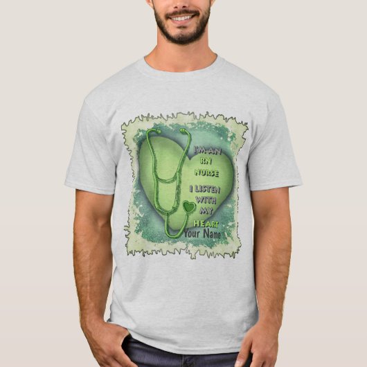 Green Heart RN Registered Nurse T-Shirt (Vorderseite)